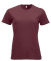 Dames T-shirt Clique New Classic-T Bordeaux